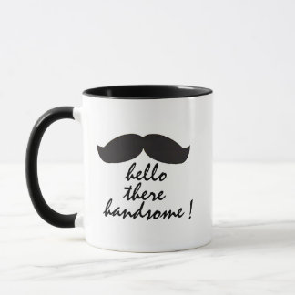 Hello Handsome message mug gift for boyfriend