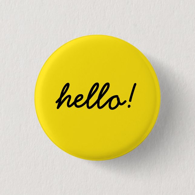 hello happy design 3 cm round badge (Front)