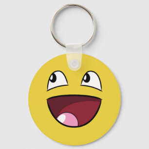 hello happy face key ring