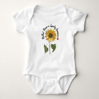 Hello! Have a Lovely Summer - Vintage Sunflower Baby Bodysuit