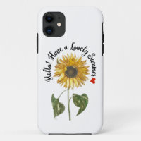 Hello! Have a Lovely Summer - Vintage Sunflower