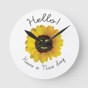 Hello ! Have a nice day Round Clock