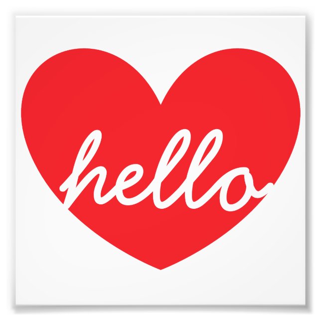 Hello Heart 6" x 6" Kodak Photo Paper (Front)