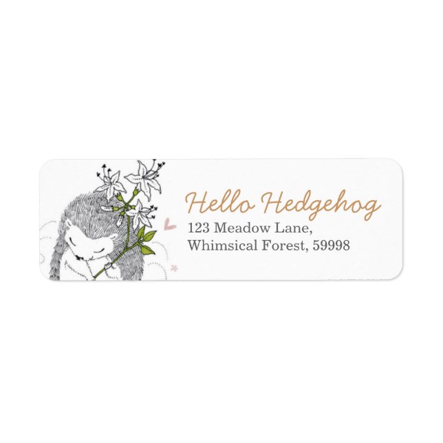 Hello Hedgehog Return Address Label (Front)