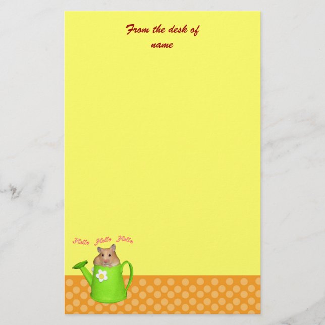 Hello hello hamster stationery (Front)