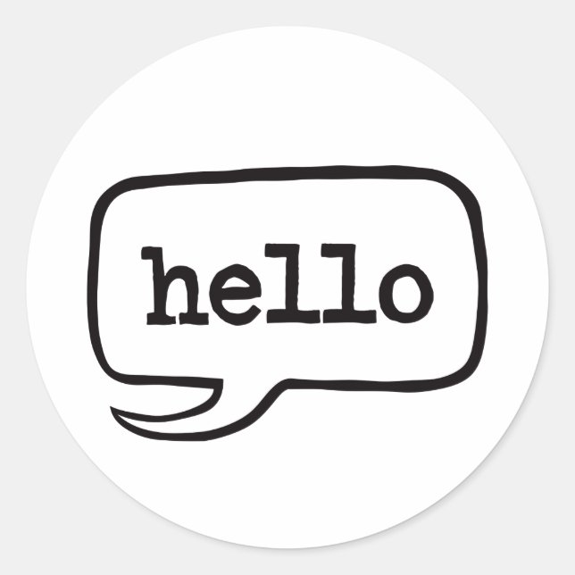 Hello (Hi Hello Greetings) Classic Round Sticker (Front)