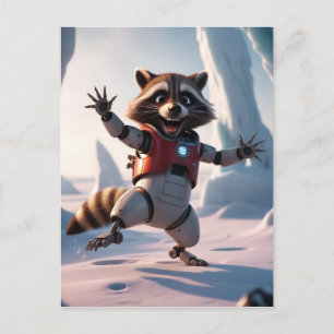 Hello,Hi Raccon Postcard