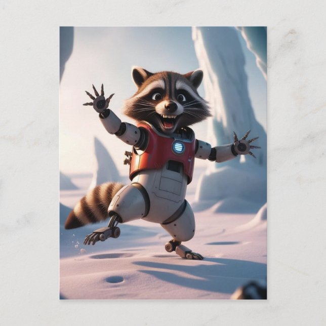 Hello,Hi Raccon  Postcard (Front)