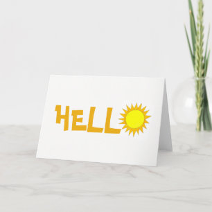 HELLO Hi Yellow Summer Sunshine Sunny Day Sun Card