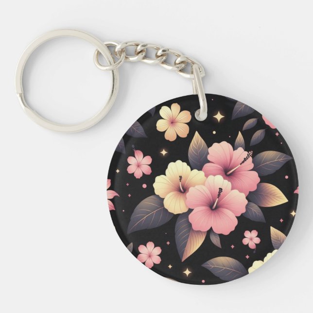 Hello Hibiscus  Key Ring (Front)