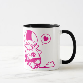 Hello Hitty Hugs n Shoves Roller Derby Cute Mug