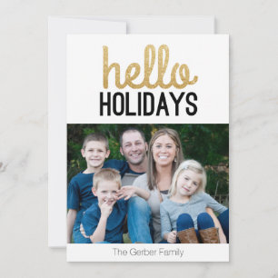 Hello Holidays - Photo Christmas Card