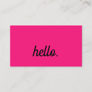 Hello Hot Pink Fuchsia Colourful Typography Script Business Card