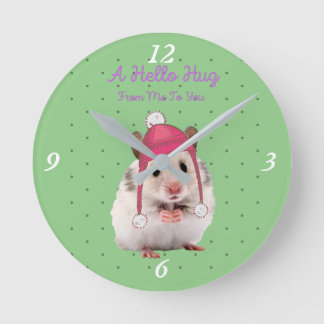 Hello Hug Hamster Round Clock