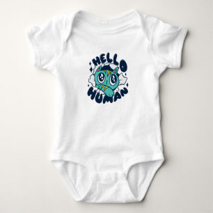 Hello human Cute Cat Baby Bodysuit