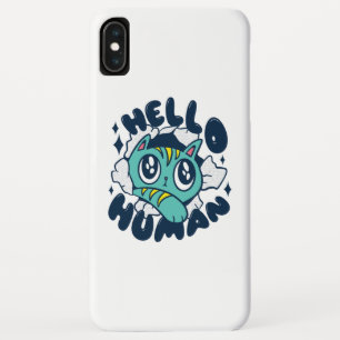 Hello human Cute Cat iPhone XS Max Case