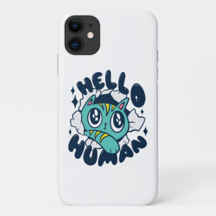 Hello human Cute Cat iPhone 11 Case