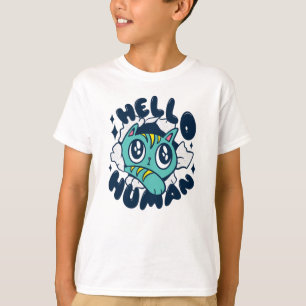 Hello human Cute Cat T-Shirt