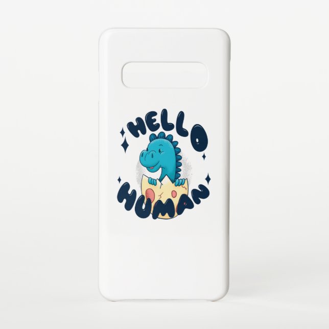 Hello human funny Dinosaur Samsung Galaxy Case (Back)