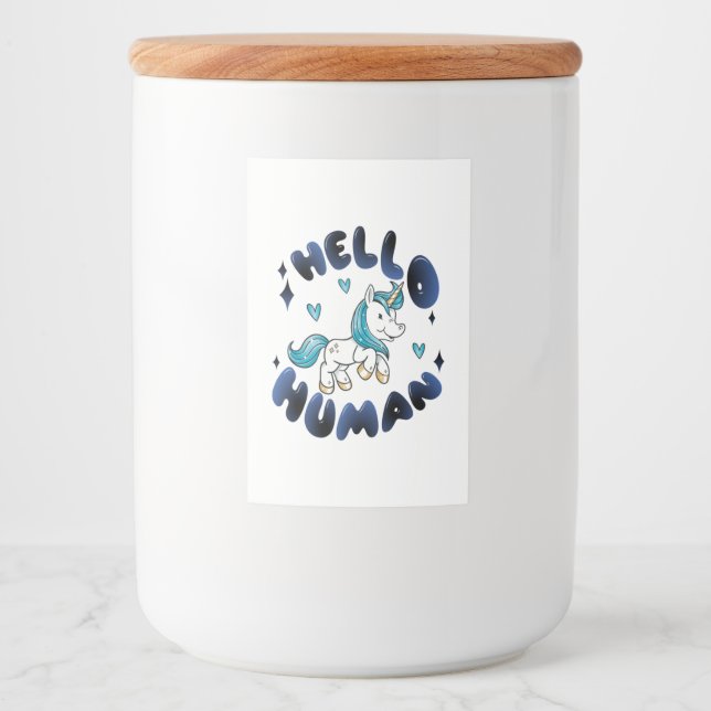 Hello human Lovely Unicorn Food Label (Front)
