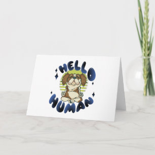 Hello human Meditating yoga dog Card