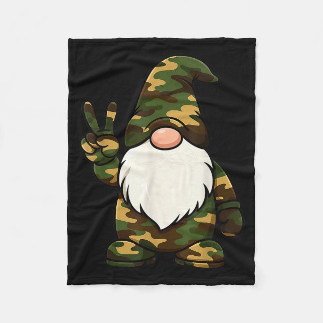 Hello Hunting Season Christmas Camouflage Camo Gno Fleece Blanket (Front)