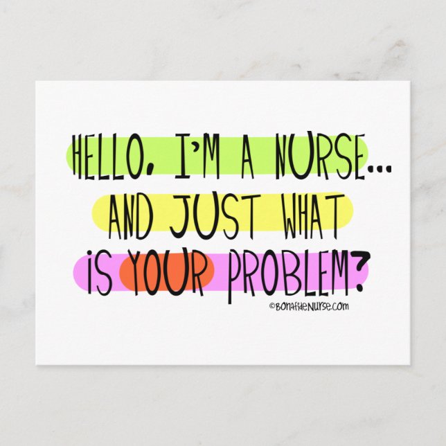 Hello I am a Nurse Postcard (Front)