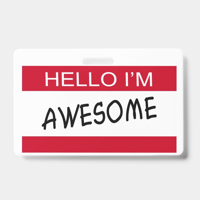 Hello I Am Awesome ID Badge (Front)