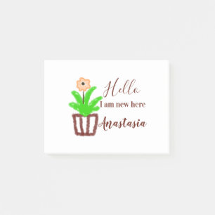 Hello I am new here baby shower kids floral leaf p Post-it Notes