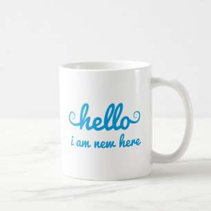 hello, I am new here, text design for baby shower, Coffee Mug