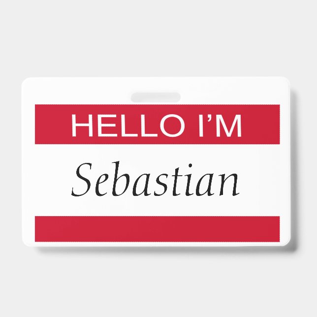 Hello I Am Personalised ID Badge (Front)