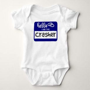 Hello I am the Crasher Wedding Name Badge Baby Bodysuit