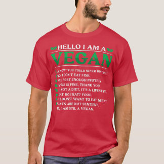 Hello I'm A Vegan  T-Shirt