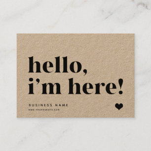 Hello I'm Here Branding Thank You Insert Kraft