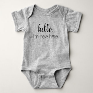 Hello I'm New Here Baby Announcement Baby Bodysuit