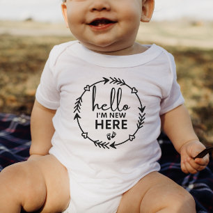 Hello I'm New Here Baby Announcement gift Baby Bod Bodysuit