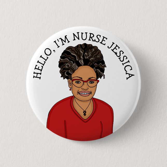 Hello, I'm Nurse Add Name   6 Cm Round Badge (Front)