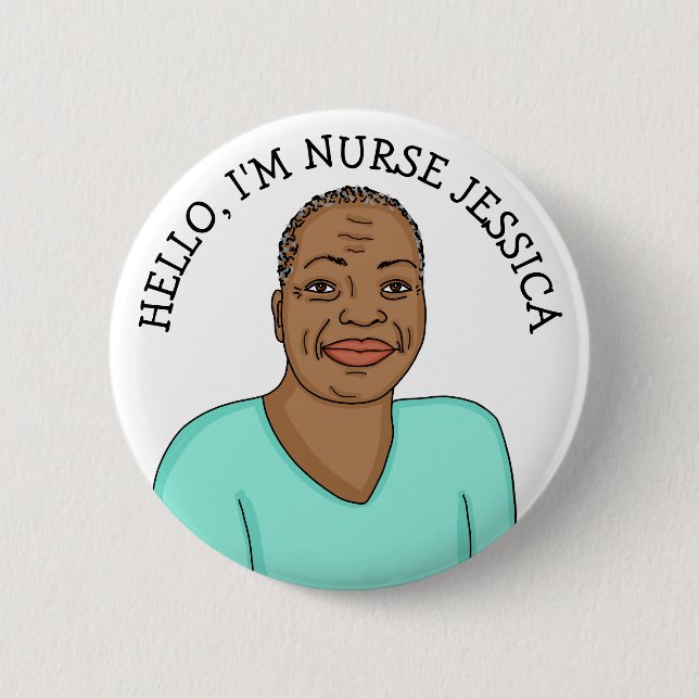 Hello, I'm Nurse Add Name 6 Cm Round Badge (Front)