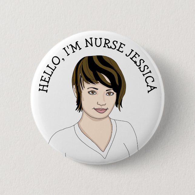 Hello, I'm Nurse Add Name 6 Cm Round Badge (Front)