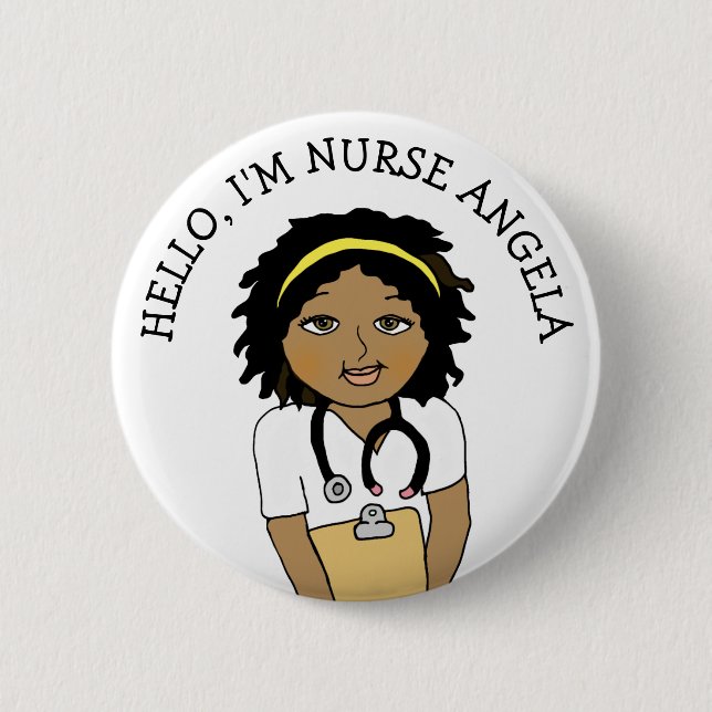 Hello, I'm Nurse Add Name 6 Cm Round Badge (Front)