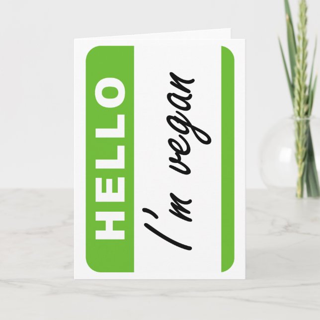 Hello I'm Vegan Card (Front)