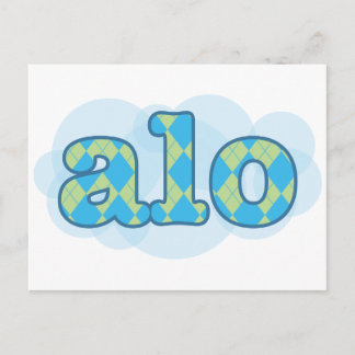 Hello in creole - alo postcard