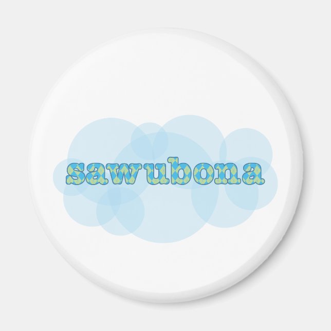 Hello in zulu wawubona argyle pattern magnet (Front)