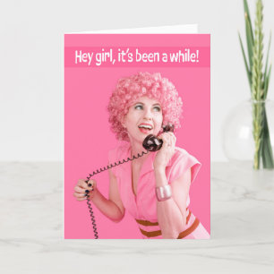 Hello It's Been a While Thinking of You 1970s Holiday Card