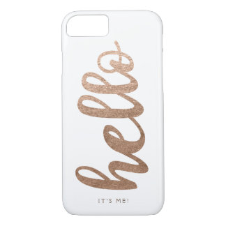 HELLO It's Me typography script bronze iPhone 7 iPhone 8/7 Case