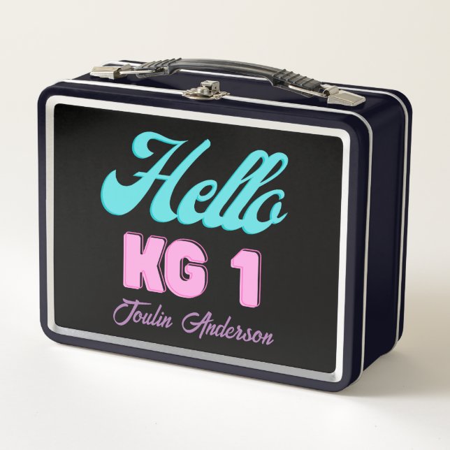 Hello KG1, Back To School Metal Lunch Box (Front)