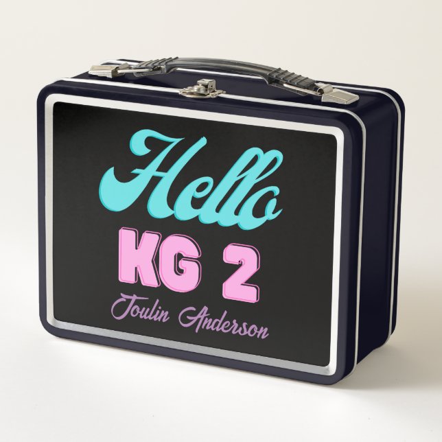 Hello KG2, Back To School Metal Lunch Box (Front)