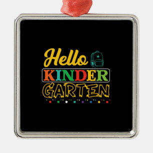 Hello Kinder Garten Metal Ornament