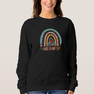 Hello Kindergarten Back To School Boho Rainbow Tea Sweatshirt