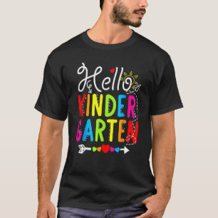Hello Kindergarten Back To School  For Teacher Stu T-Shirt